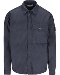 Stone Island - Sobrecamisa con efecto arrugado - Lyst