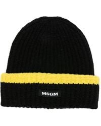 MSGM - Ribbed-Knit Beanie Hat - Lyst
