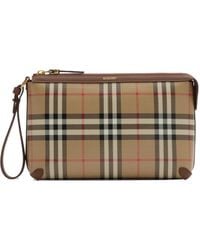 Burberry - Check Travel Pouch - Lyst