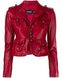 DSquared² Blazer con diseño militar - Rojo