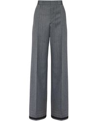 Maison Margiela - Tailored Wide-Leg Trousers With High Waist - Lyst