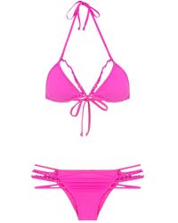 Amir Slama - Bikini Triangular Con Tira Y Cuentas - Lyst