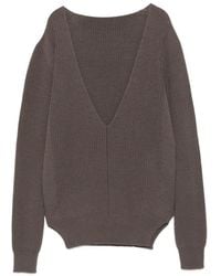 Rick Owens - Wool V-Necked Sweater - Lyst