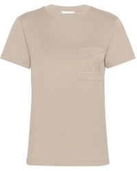 Max Mara - Embroidered-Monogram Pocket T-Shirt - Lyst