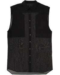 Rick Owens - Chemise Sans Manches À Empiècement En Résille - Lyst