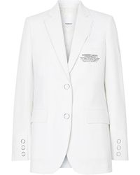 Burberry Location Print Blazer - White