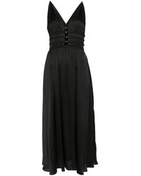 Maje - Abito Con Scollo A V E Finitura Satinata - Lyst