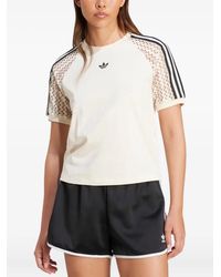 adidas - Cali 3-Stripe Mesh-Insert T-Shirt - Lyst