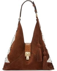 Ermanno Scervino - Sac Cabas En Daim À Losanges Brodés - Lyst