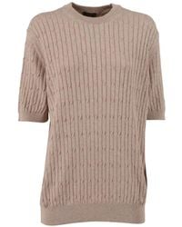 Peserico - Ribbed Crew-Neck T-Shirt - Lyst