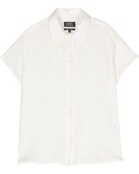 A.P.C. - Short-sleeved Linen Shirt - Lyst