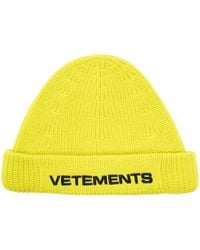 Vetements - Logo-Embroidered Merino Beanie - Lyst