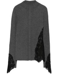 Pinko - Samoa Lace-insert Ribbed Sweater - Lyst