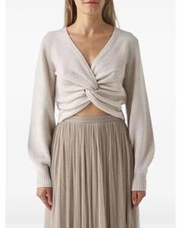 Twinset - Dual-Use Wool Blend Sweater With Lurex - Lyst