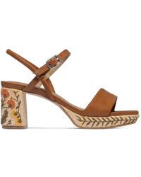 Bernardo - Canto Floral-Embroidered Block-Heel Sandals - Lyst