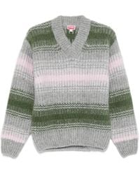 KENZO - Gestreepte Trui Met V-Hals - Lyst