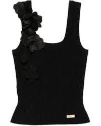 Aje. - Geripptes Tanktop mit Blumenapplikation - Lyst