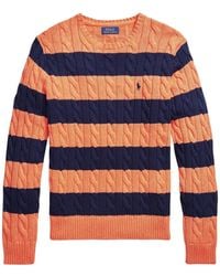 Polo Ralph Lauren - Striped Cable-Knit Sweater - Lyst