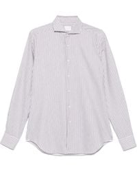 Xacus - Striped Cotton Shirt - Lyst
