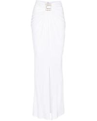 Elisabetta Franchi - Logo-Plaque Ruched Maxi Skirt - Lyst