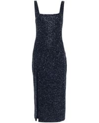 STAUD - Le Sable Glitter Midi Dress - Lyst