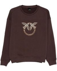 Pinko - Love Birds Crystal-Embellished Sweater - Lyst
