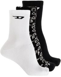 DIESEL - 3-Pack Socks With Handcuff Motif - Lyst