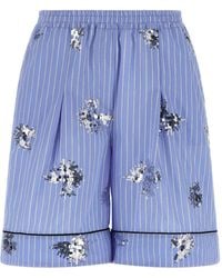 Le twins - Midday Sequin-Embellished Striped Shorts - Lyst