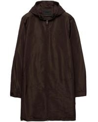 Prada - Manteau En Soie À Capuche - Lyst