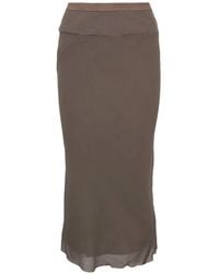 Rick Owens - Jupe Mi-Longue Bias À Taille Côtelée - Lyst