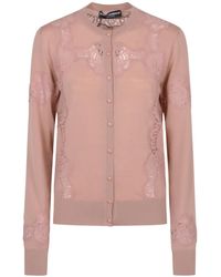 Dolce & Gabbana - Cárdigan con detalle de encaje - Lyst