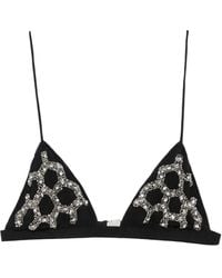 Patrizia Pepe - Embroidered Triangle-Cup Bra - Lyst