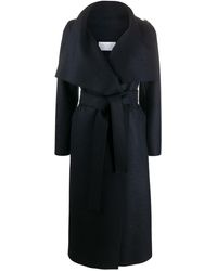 Harris Wharf London Gabardina con cintura lazada - Azul