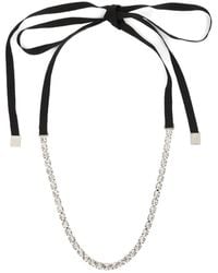 MM6 by Maison Margiela - Rhinestone-Bow Necklace - Lyst