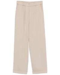 Peserico - Elasticated-Waistband Turned-Up-Cuff Trousers - Lyst