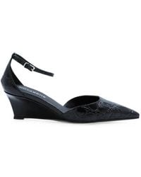 Notabene - Crocodile-Effect Wedge Sandals - Lyst