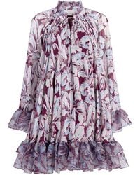 Cinq À Sept - Cairette Mini-Jurk Met Ruches - Lyst