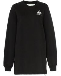 Off-White c/o Virgil Abloh - Floral Arrow Print Cotton Sweatshirt Dress - Lyst