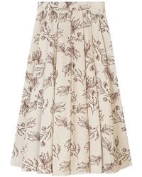 Ports 1961 - Midi-Rok Met Bloemenprint - Lyst