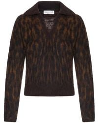 Roberto Collina - Animal-Print Alpaca Sweater - Lyst