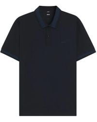 BOSS - Polo Con Design A Inserti - Lyst