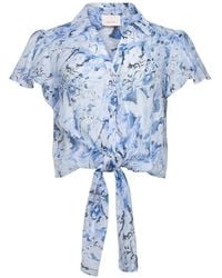 Cinq À Sept - Marianna Heirloom Petals Flutter-Sleeve Blouse - Lyst