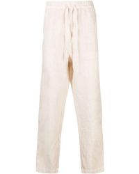 120% Lino - Mid-rise Straight-leg Linen Trousers - Lyst