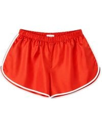 Frankie Shop - Aria Contrast-Trim Satin Shorts - Lyst