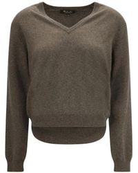 Loro Piana - Classic Ribbed-Knit V-Neck Sweater - Lyst