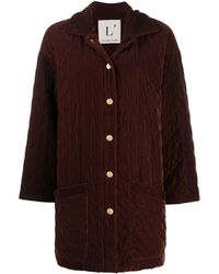 L'Autre Chose Quilted Velvet Jacket - Brown