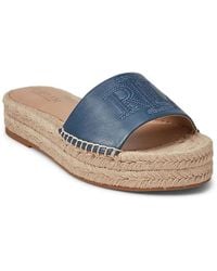 Ralph Lauren - Plateau-Espadrille-Sandalen Mit Logo-Stickerei - Lyst