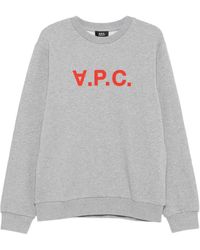 A.P.C. - Logo-Embroidered Crew-Neck Sweatshirt - Lyst