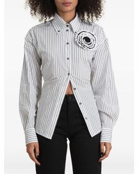 Contessa Mills - Helix Striped Rosette-Detail Shirt - Lyst