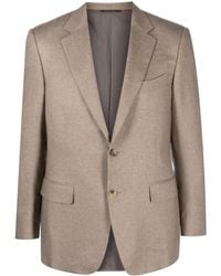 Canali - Blazer en soie mélangée à revers crantés - Lyst